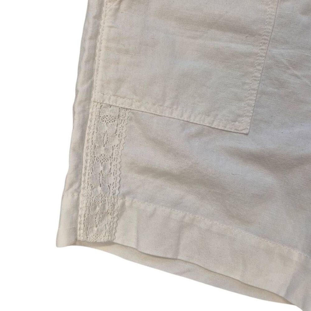 NWT Sundance White Organia Linen Blend Shorts w Lace Size 2 - Picture 3 of 13